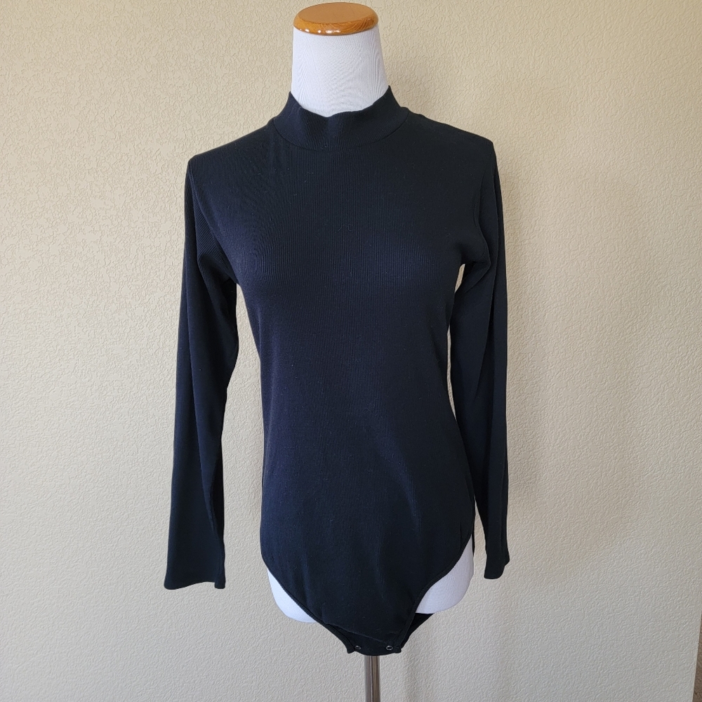 NWT ba&sh Black Monia Open-Back Bodysuit, Size L